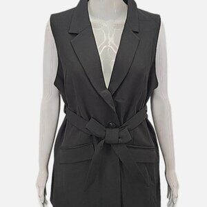 Kate and Mallory Ladies Dressy Work Office Business Vest Black Jacket